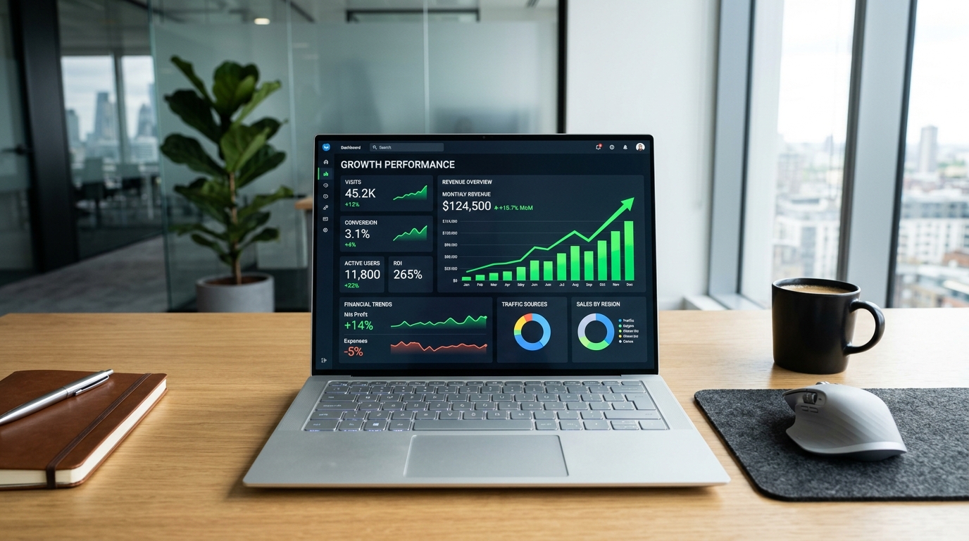 Dashboard WOAS em Laptop